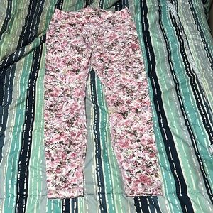Lululemon Athletica Pink Floral Jeggings